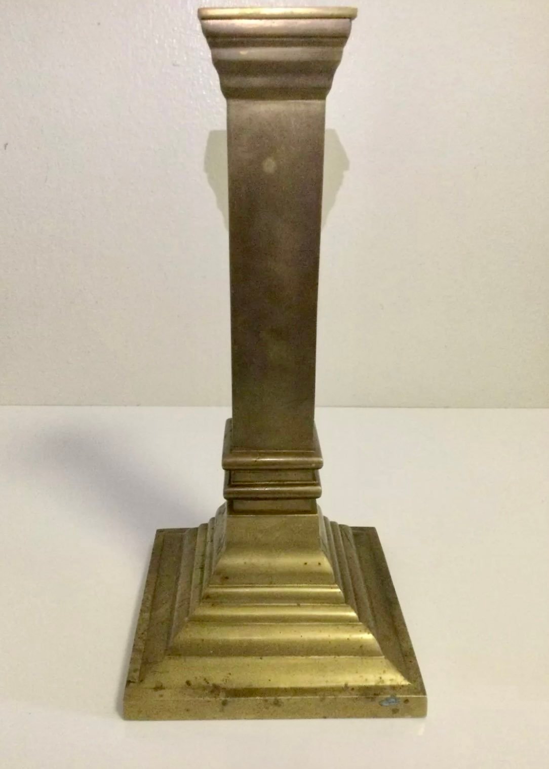 Vintage Decorative Brass Candle Holder 12” Square Base