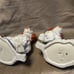 Antique Staffordshire red spaniel dog pair