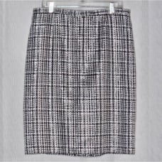 Pendleton Black Silver Metallic Plaid Boulce A-Line Hidden Zipper Skirt