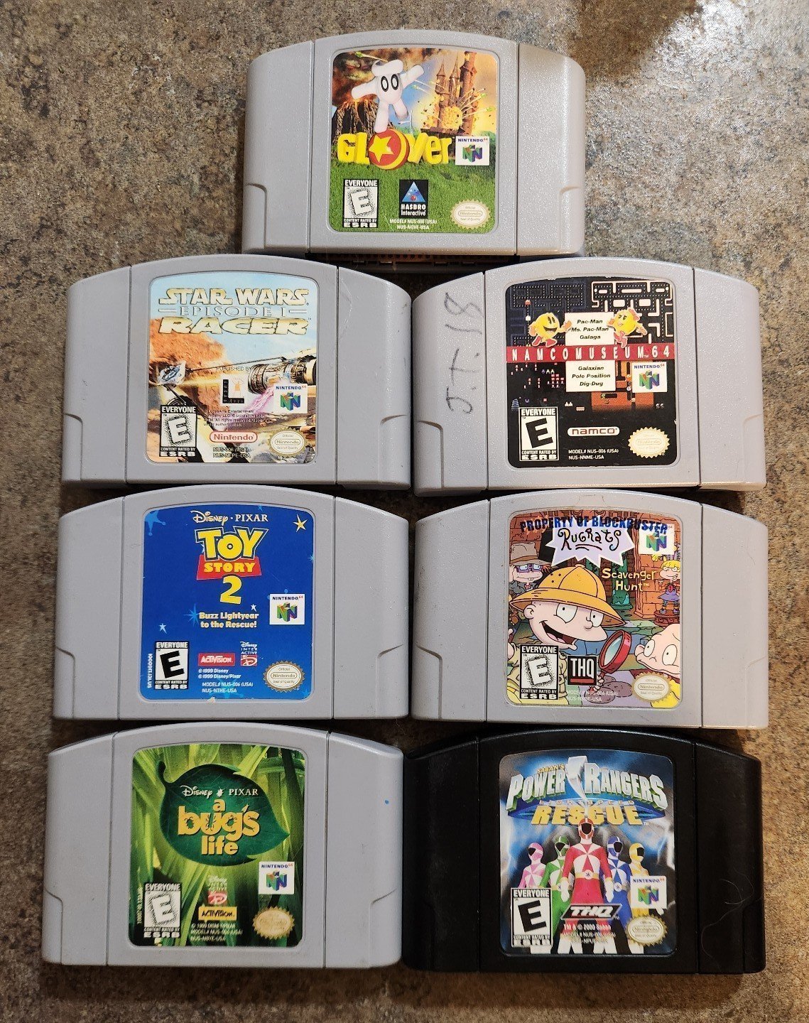 Nintendo N64 Kids Video Game Lot Toy Story Starwars Glover Rugrats Disney