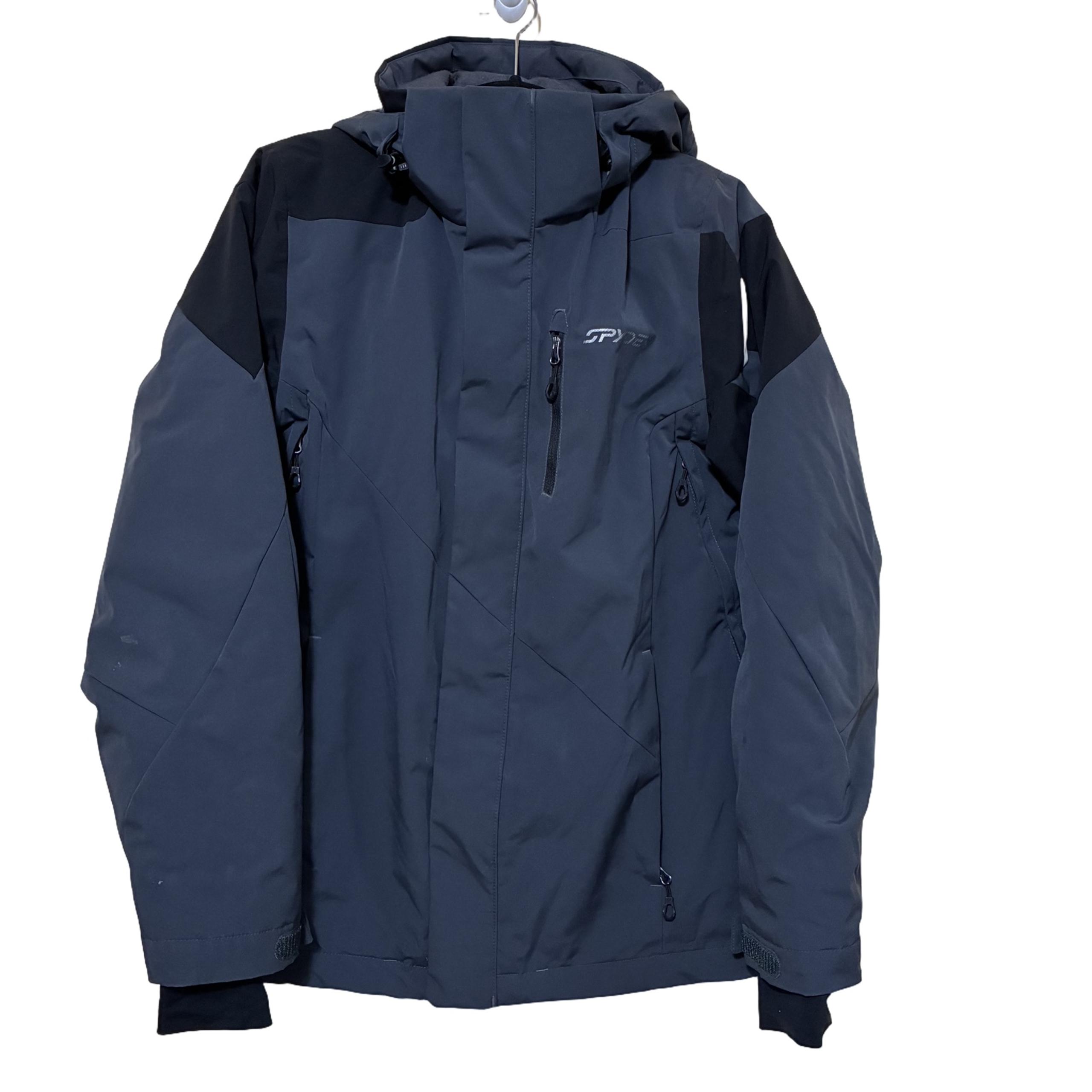 Spyder Ski Jacket Men’s S Gray Black Thinsulate Snowboard Full Zip Softshell