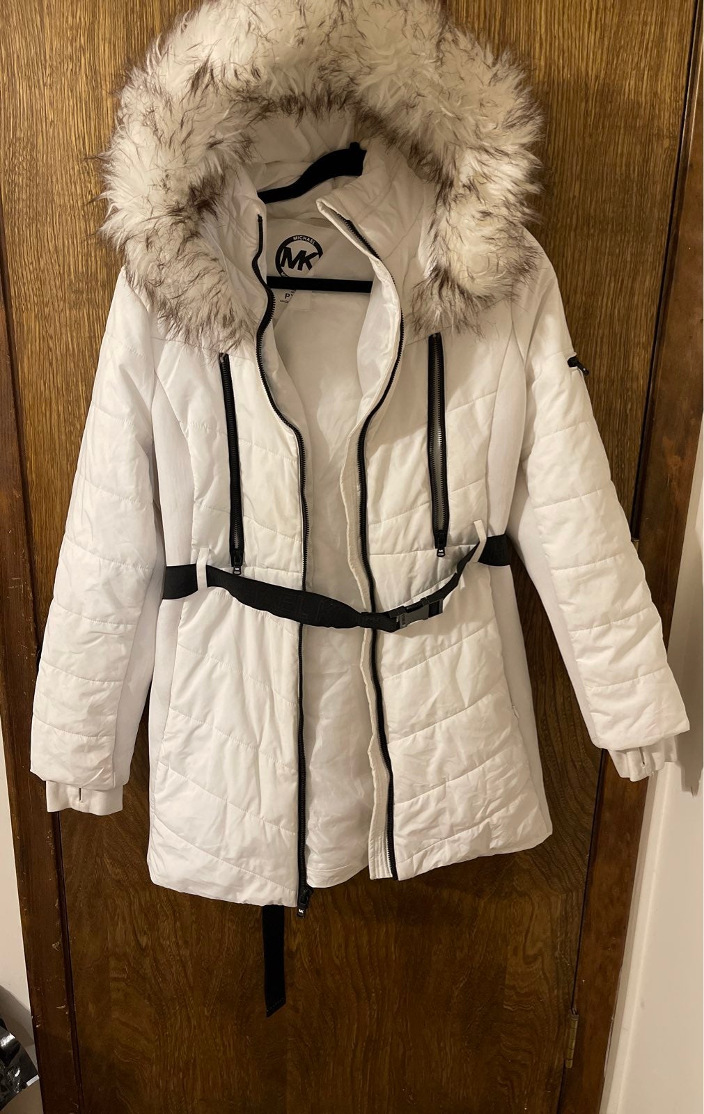 michael kors white parka