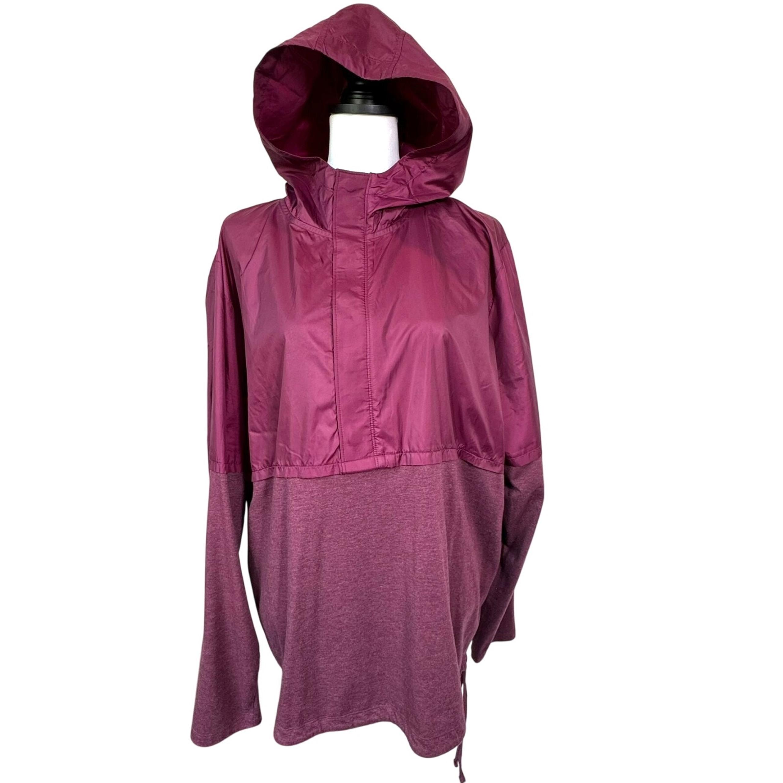 UNDER ARMOUR Women's 2X Maroon Long Sleeve 1/2 Zip Hooded Pullover Windbreaker