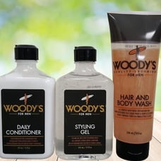 3 Product Styling Gel & Daily Conditioner & Hair and Body Wash By Woody