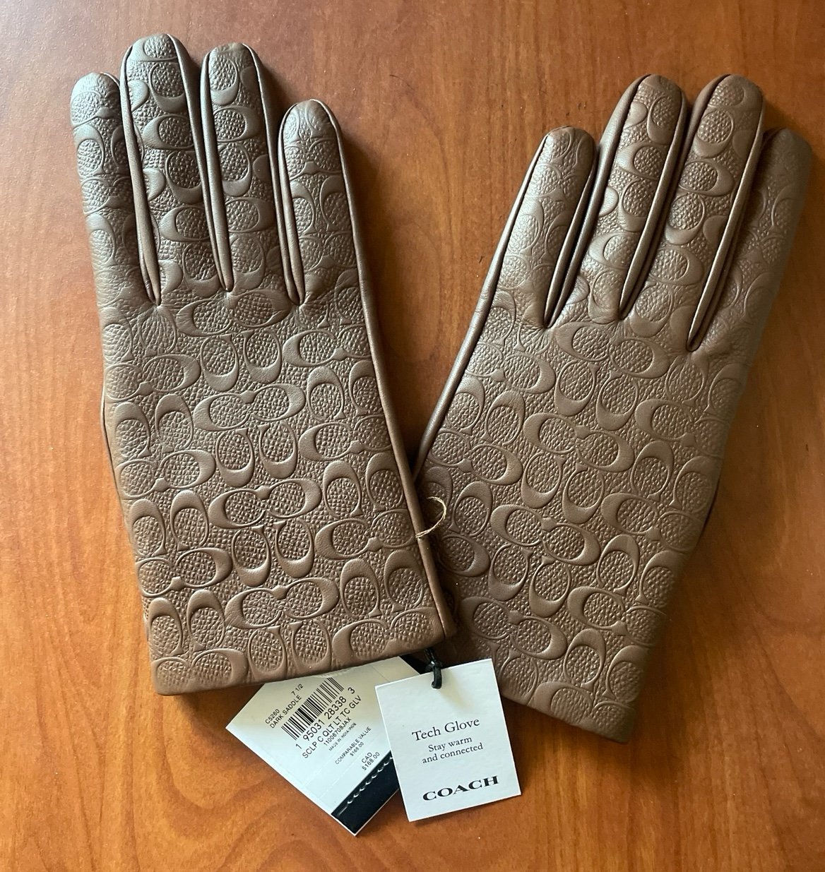 Coach Leather Tech Gloves Size 7.5