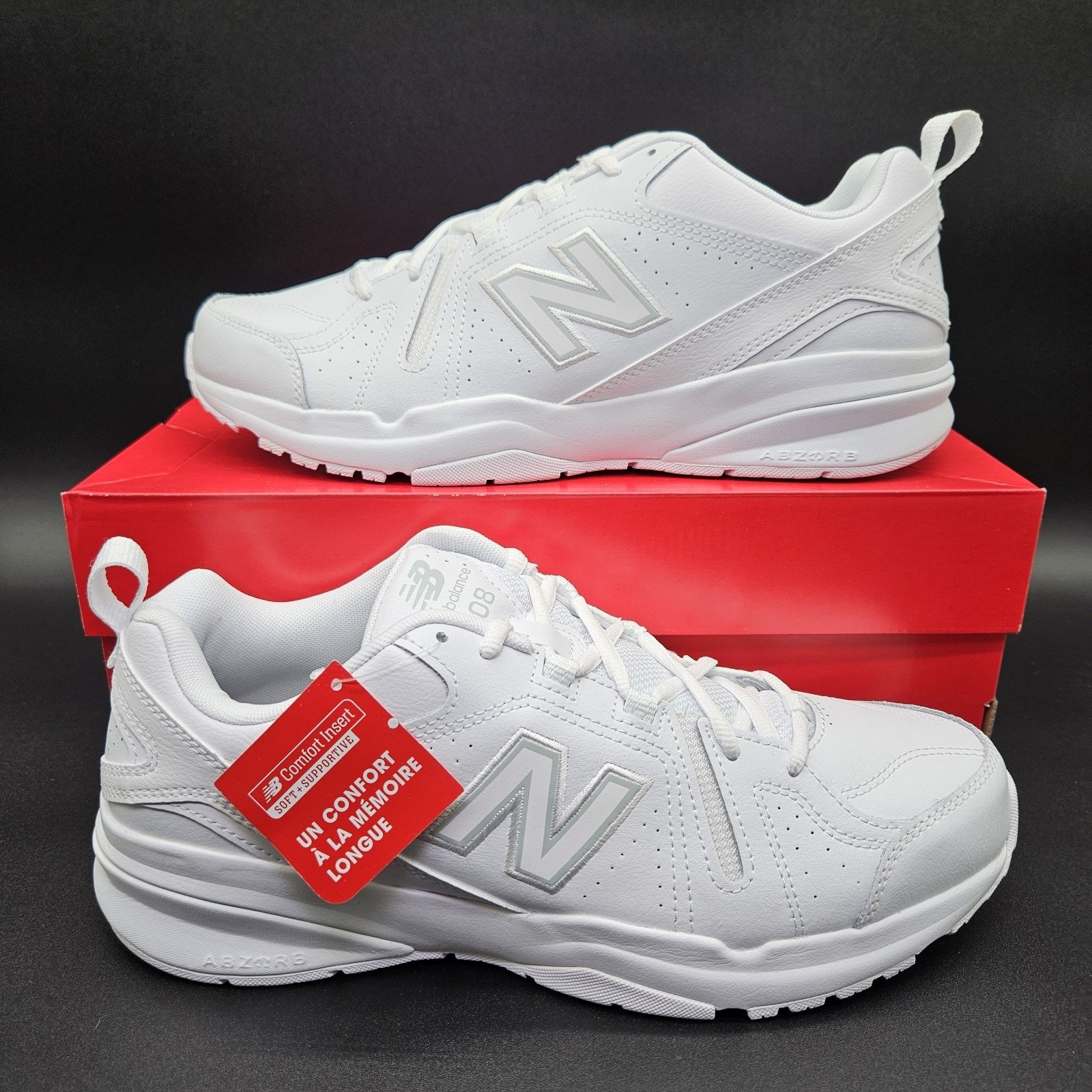 New Balance (Mens 10.5) Classic Running Shoes All White Training MX608V5 Sneaker
