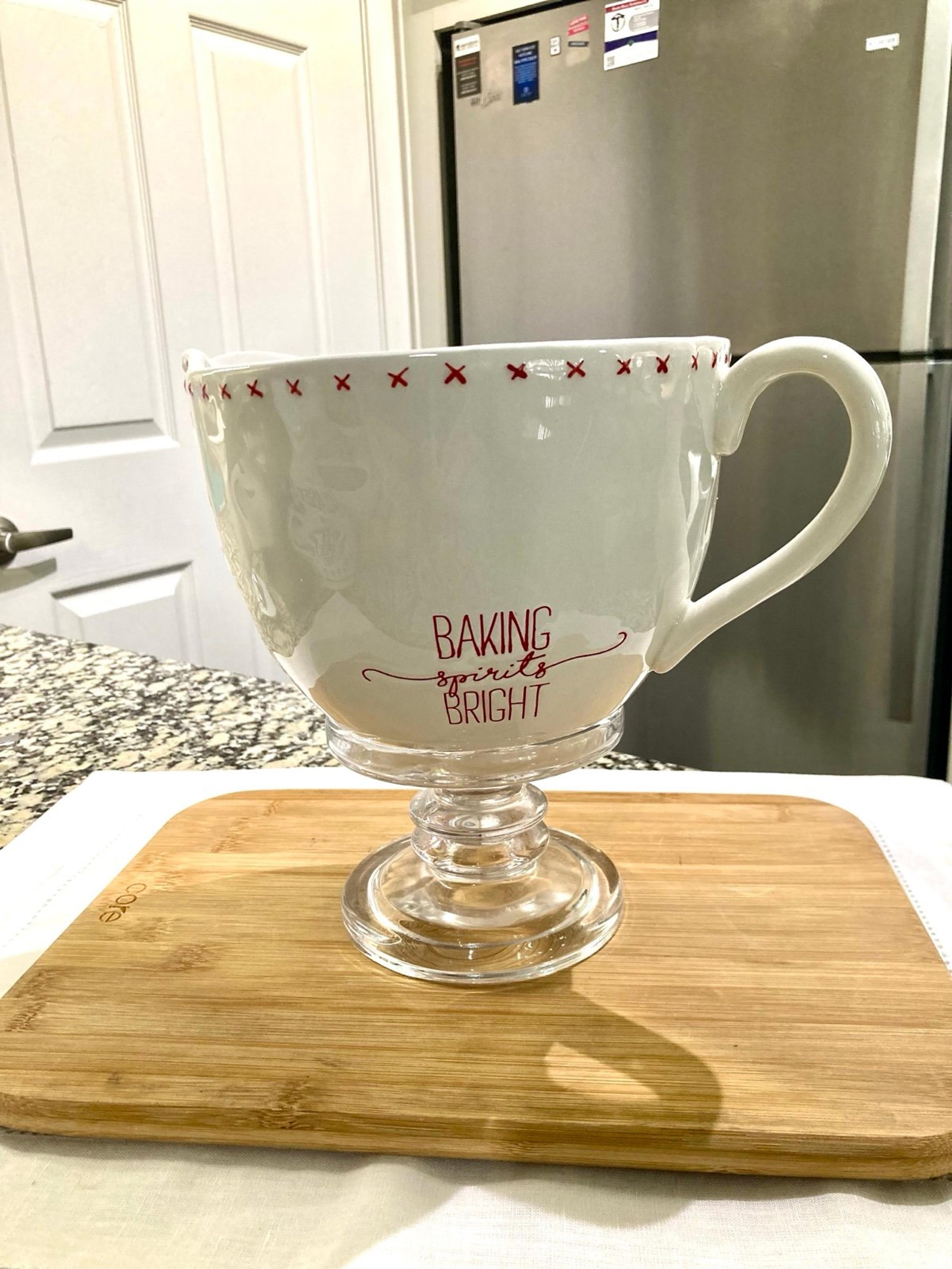 “Baking Spirits Bright” Dimpled Ceramic Mixing Bowl by Mud Pie