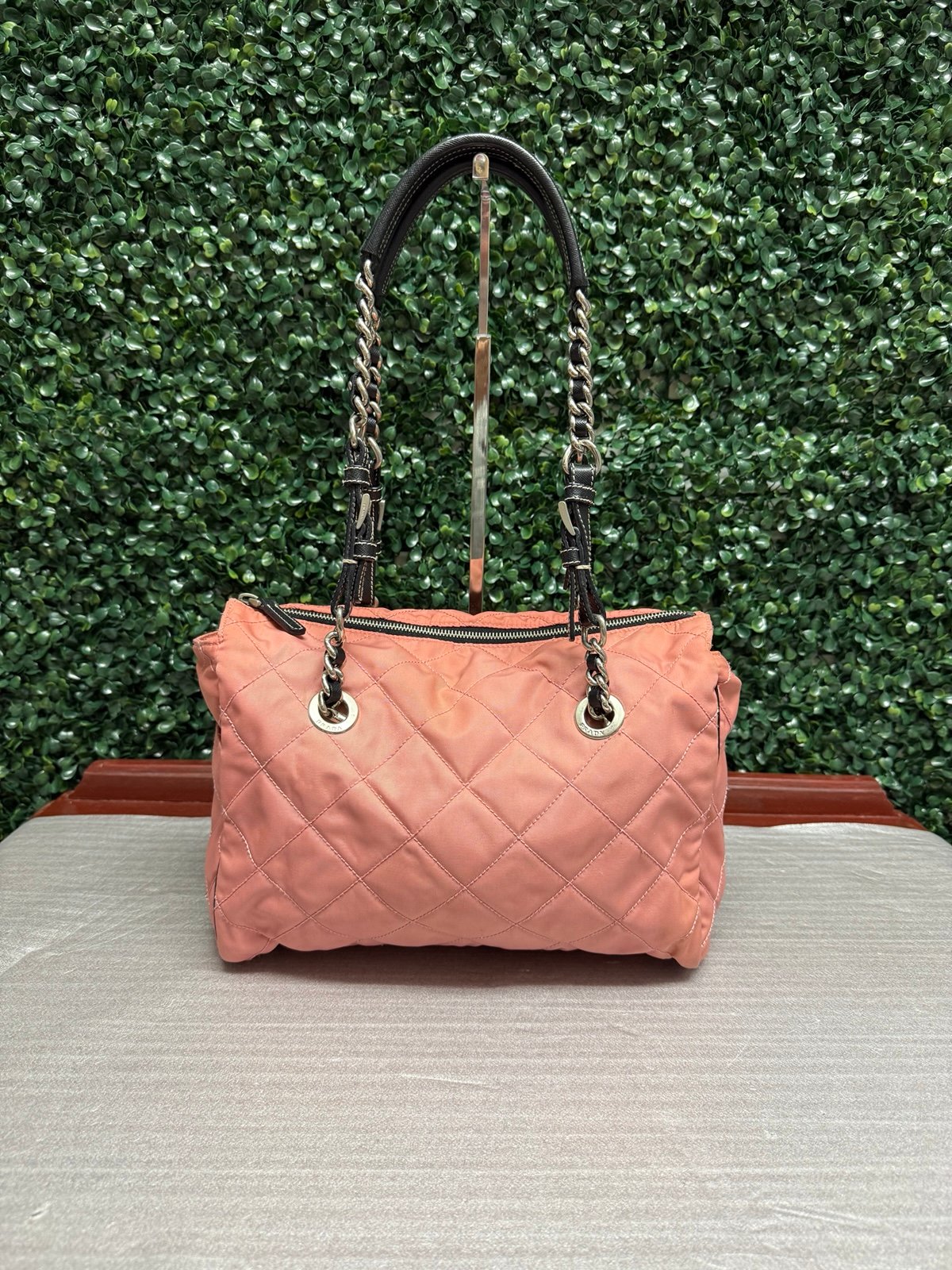 Prada Quilted Tessuto Chain Bag