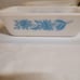 Glasbake rare vintage blue thistle casserole/loaf dish set