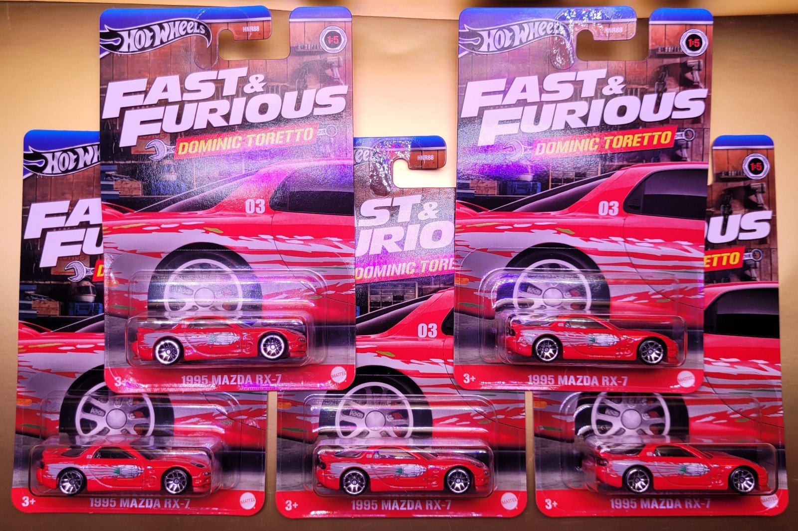 X5 Lot Hot wheels fast and furious Dominic Toretto 1995 Mazda Rx7