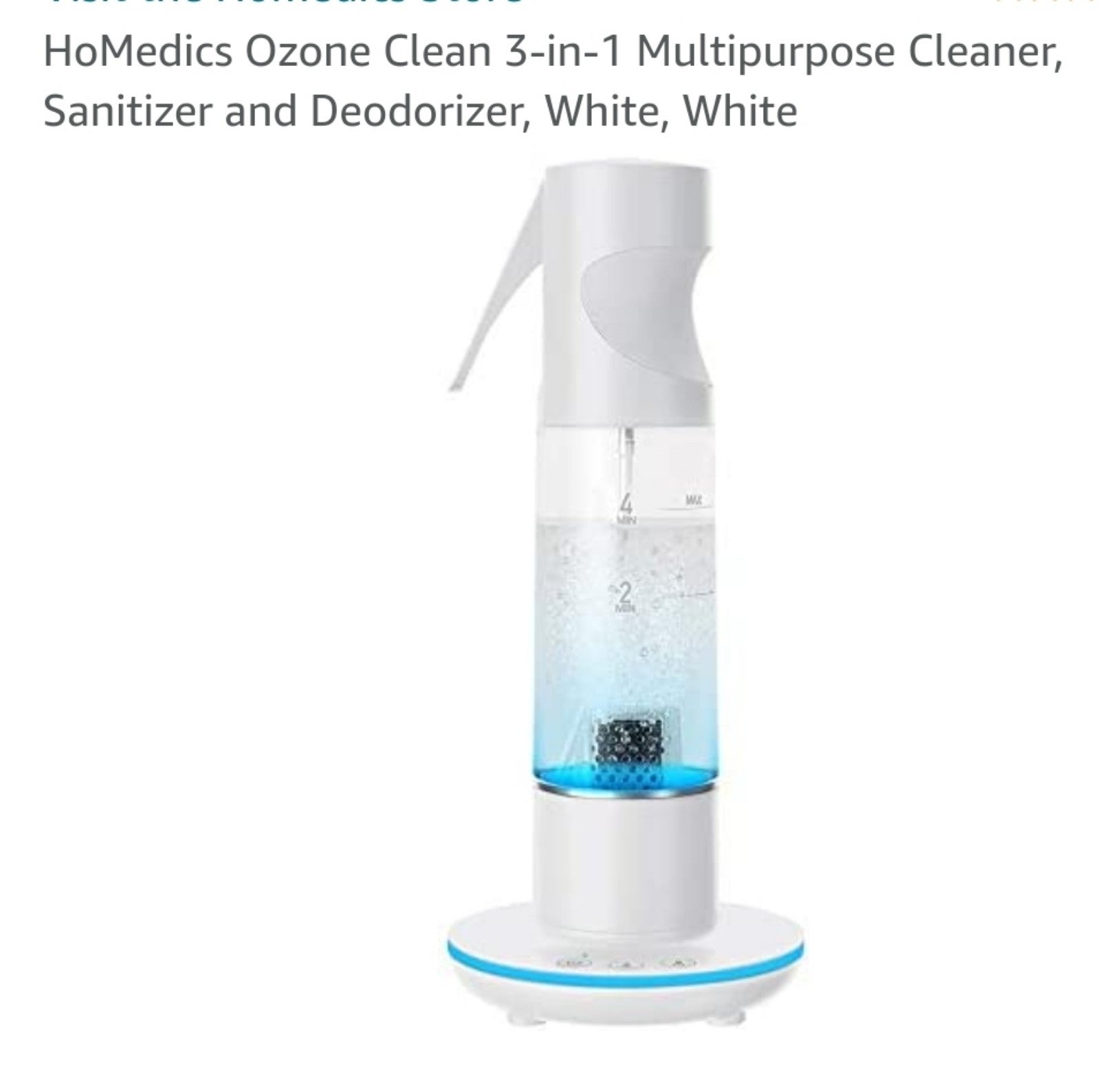 HoMedics Ozone Clean 3-in-1 Multipurpose Cleaner Sanitizier & Deodorizer, White