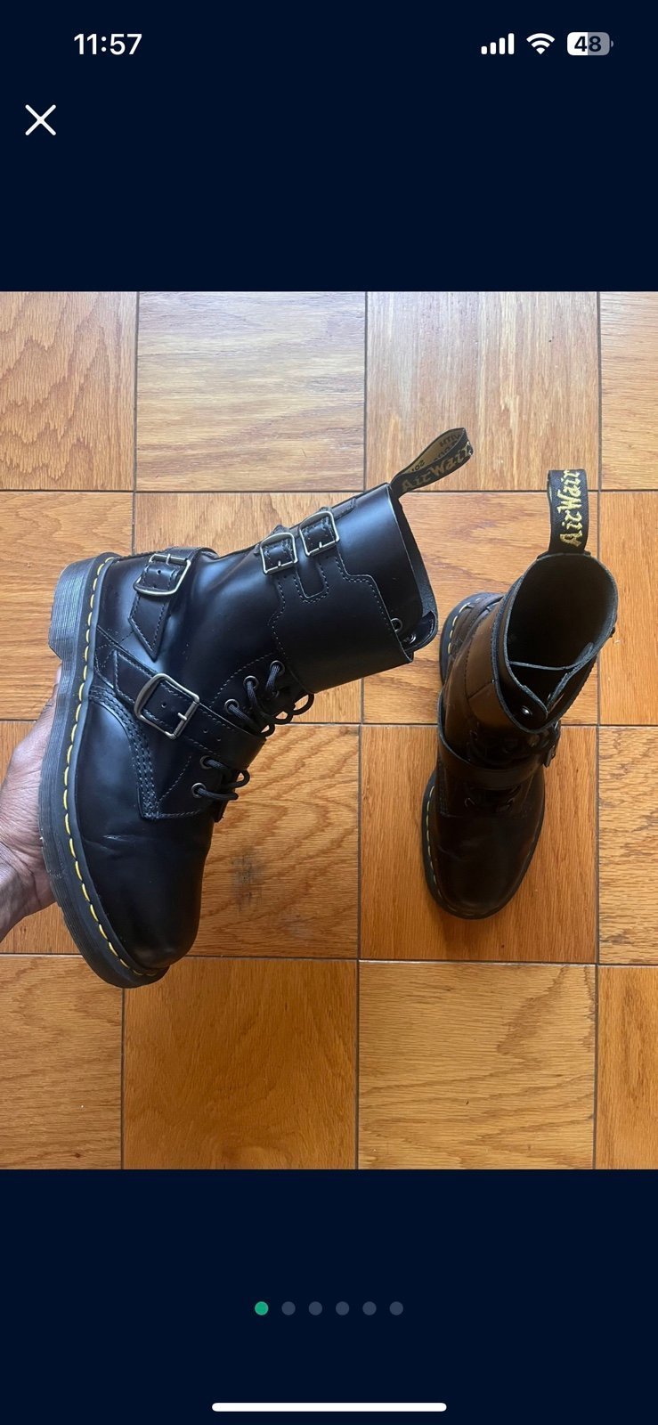 Men’s Dr. Martens 1490 Joshka Smooth ‘Black’ Boots Size 10