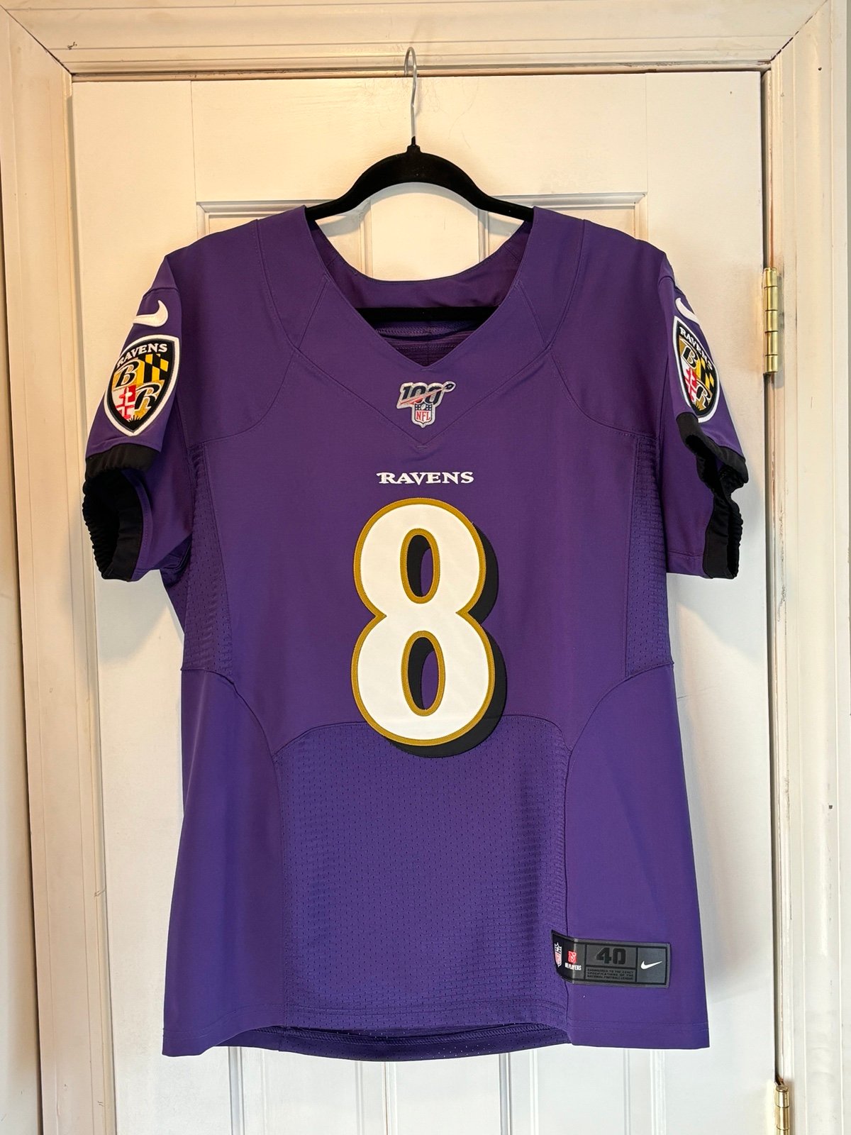 Authentic Lamar Jackson Baltimore Ravens NFL 100 Nike Elite Jersey