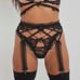 NWOT For Love and Lemons Swirly Embroidered black lace garter belt