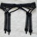NWOT For Love and Lemons Swirly Embroidered black lace garter belt