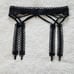 NWOT For Love and Lemons Swirly Embroidered black lace garter belt
