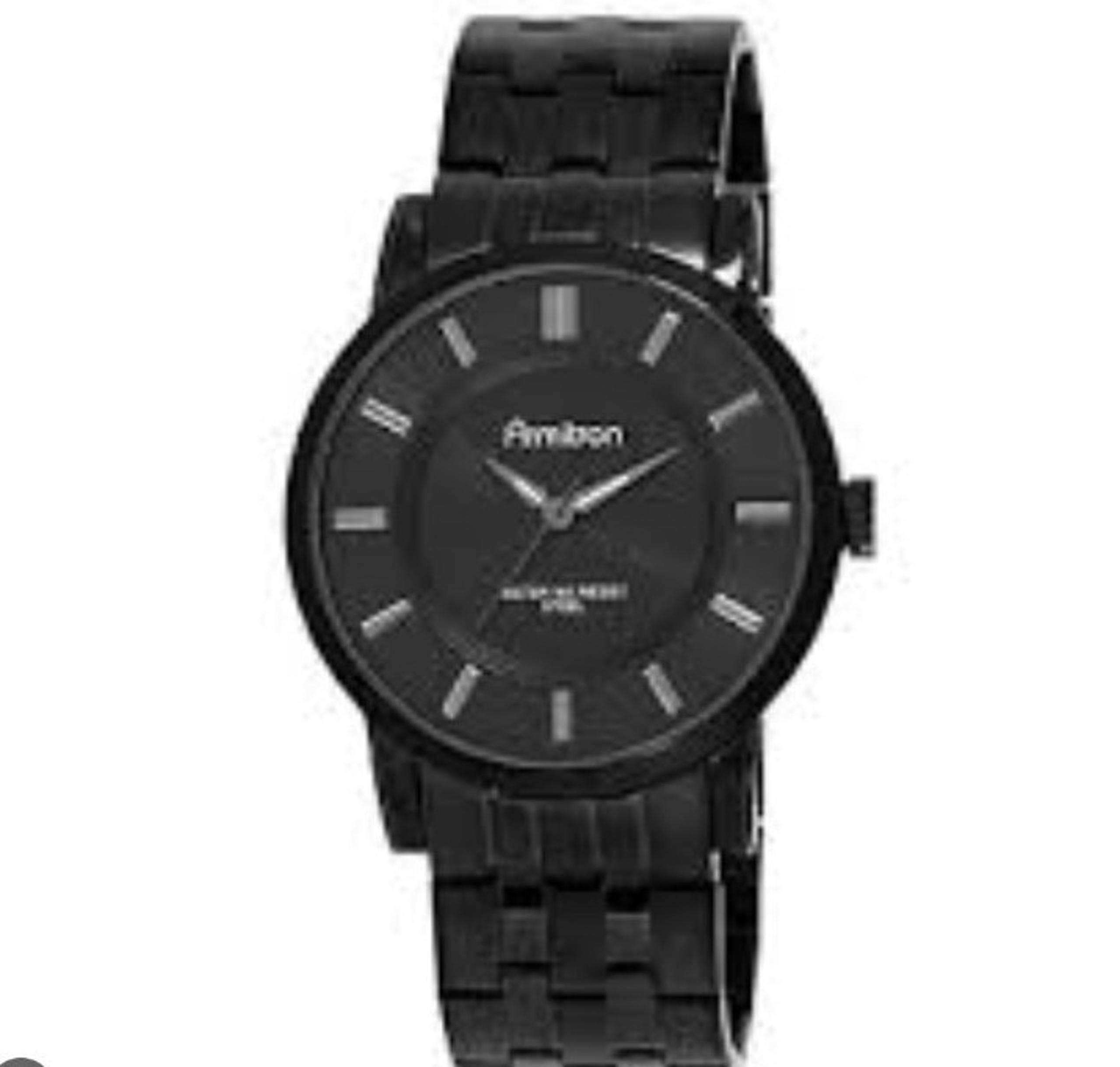 Armitron Steel Watch Men 42mm Black Round Dial 50M Stainless 20/4962T