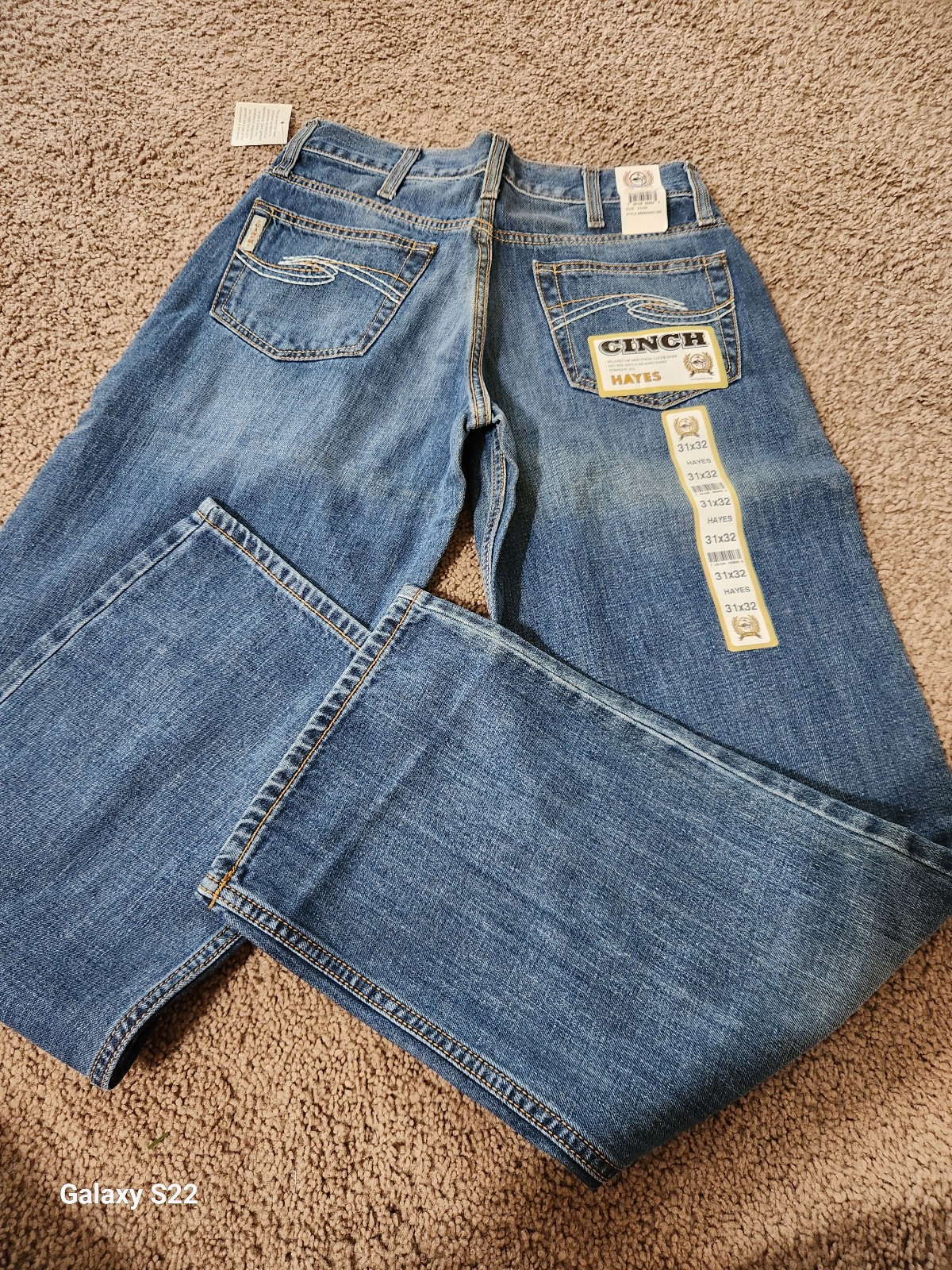 Cinch Hayes Denim Jeans. NWT. Relaxed Straight Leg. Mens Size 31x32. NWT
