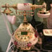 Retro Vintage Old Fashioned Telephones with Push Button Dial