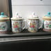 Vintage mid-century Chinese porcelain cup with lids