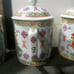 Vintage mid-century Chinese porcelain cup with lids