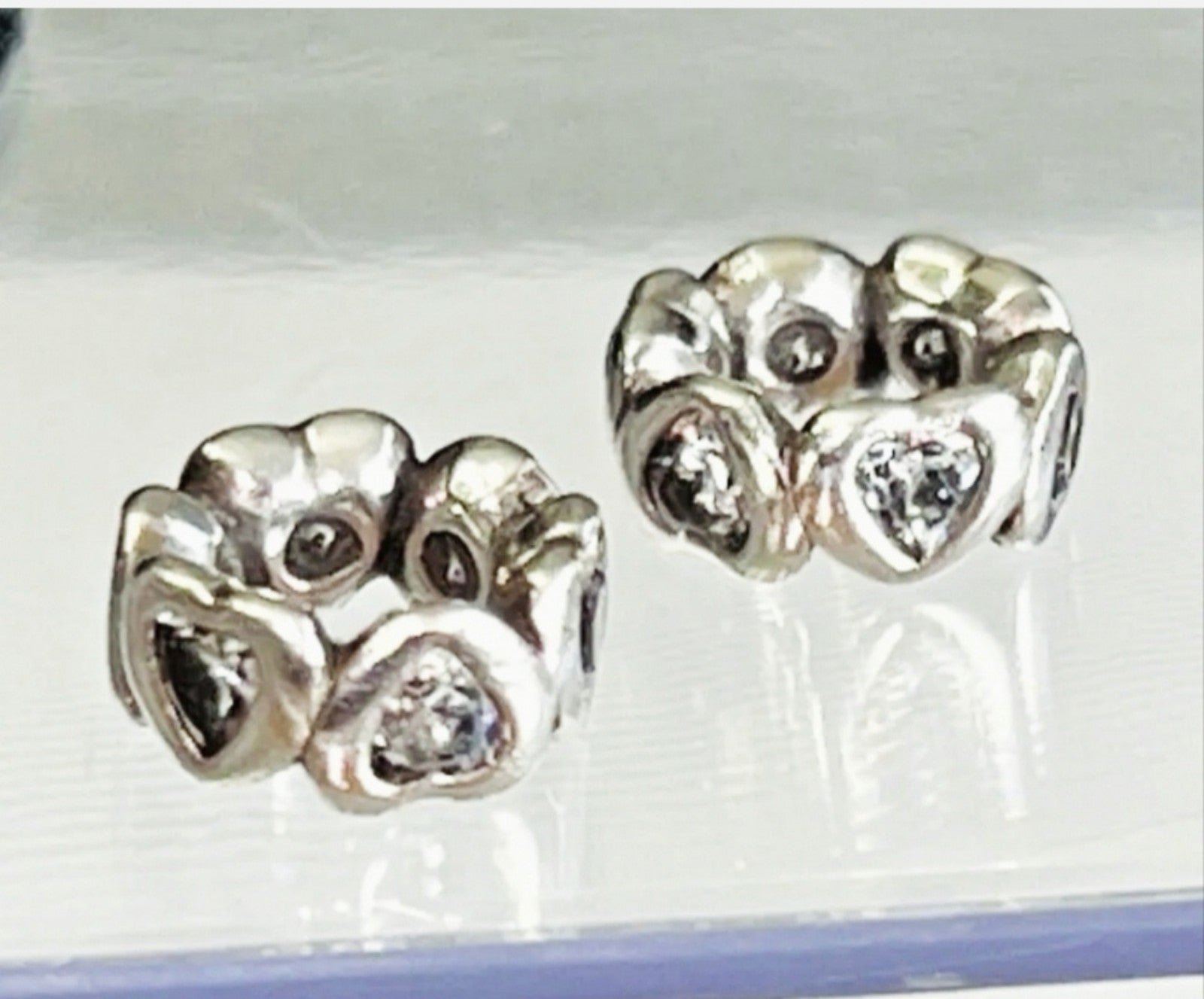 Authentic Pandora charm spacers In my heart CZ