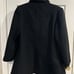 Halston Classic Pea Coat Black Wool With Brown Faux Fur Trim Size 8