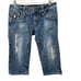 Rock Revival Celine Cropped Jeans size 30 Chunky Rhinestones Fleur De Lis Pocket