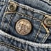 Rock Revival Celine Cropped Jeans size 30 Chunky Rhinestones Fleur De Lis Pocket