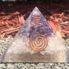 Amethyst & Rose Quartz Orgone Pyramid