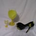 Wine bottle holder with glass and a shot of