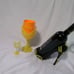 Wine bottle holder with glass and a shot of