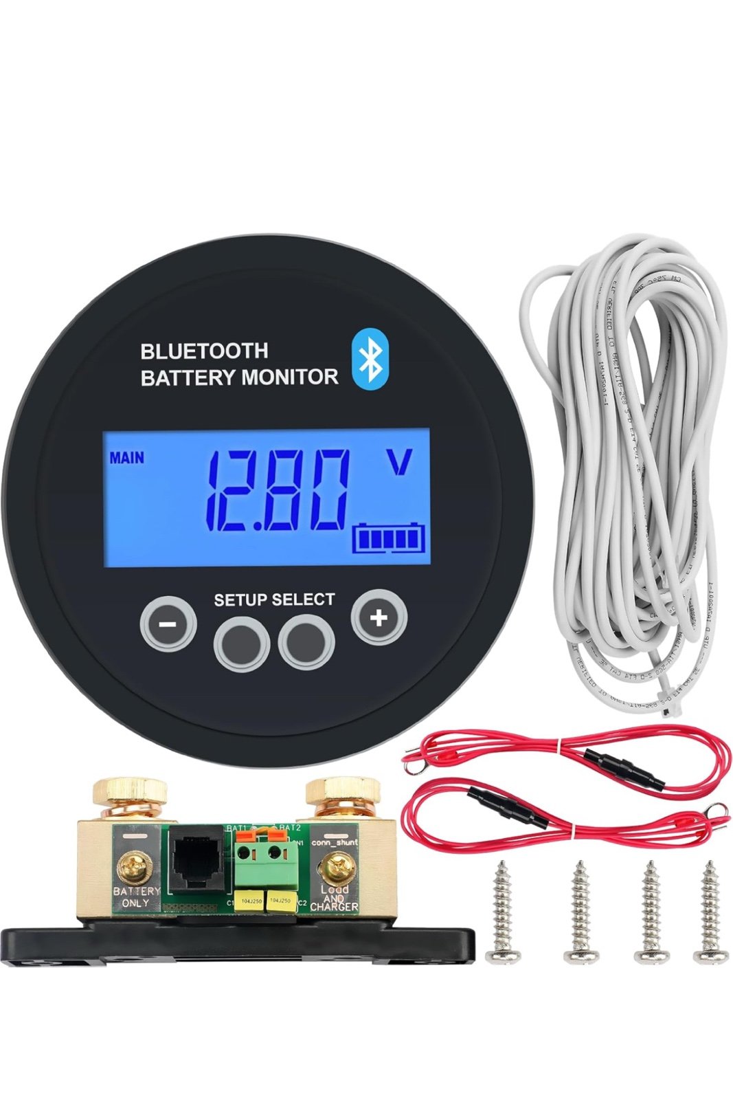 Smart Battery Monitor, Input Voltage: 4.5-100VDC (Expandable), Built-in Bluetoot
