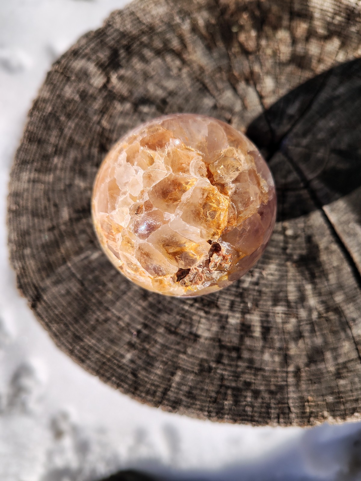 Pink amethyst sphere