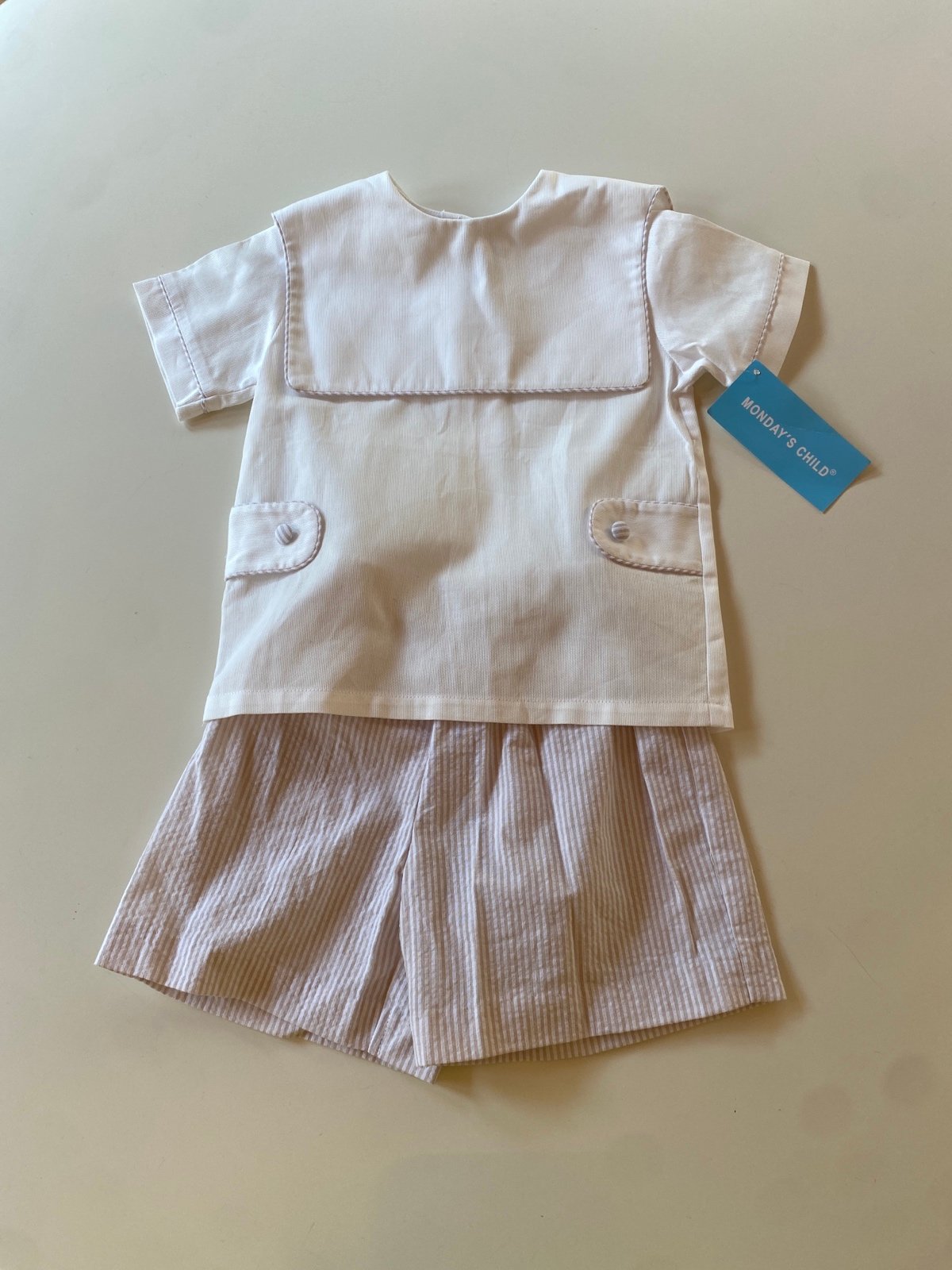 Boys Seersucker Short Set Size 2 NWT