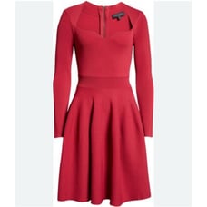 Ted Baker Viennia Long Sleeve Sweater Dress Size 2 US 4/6 Sweetheart Neckline