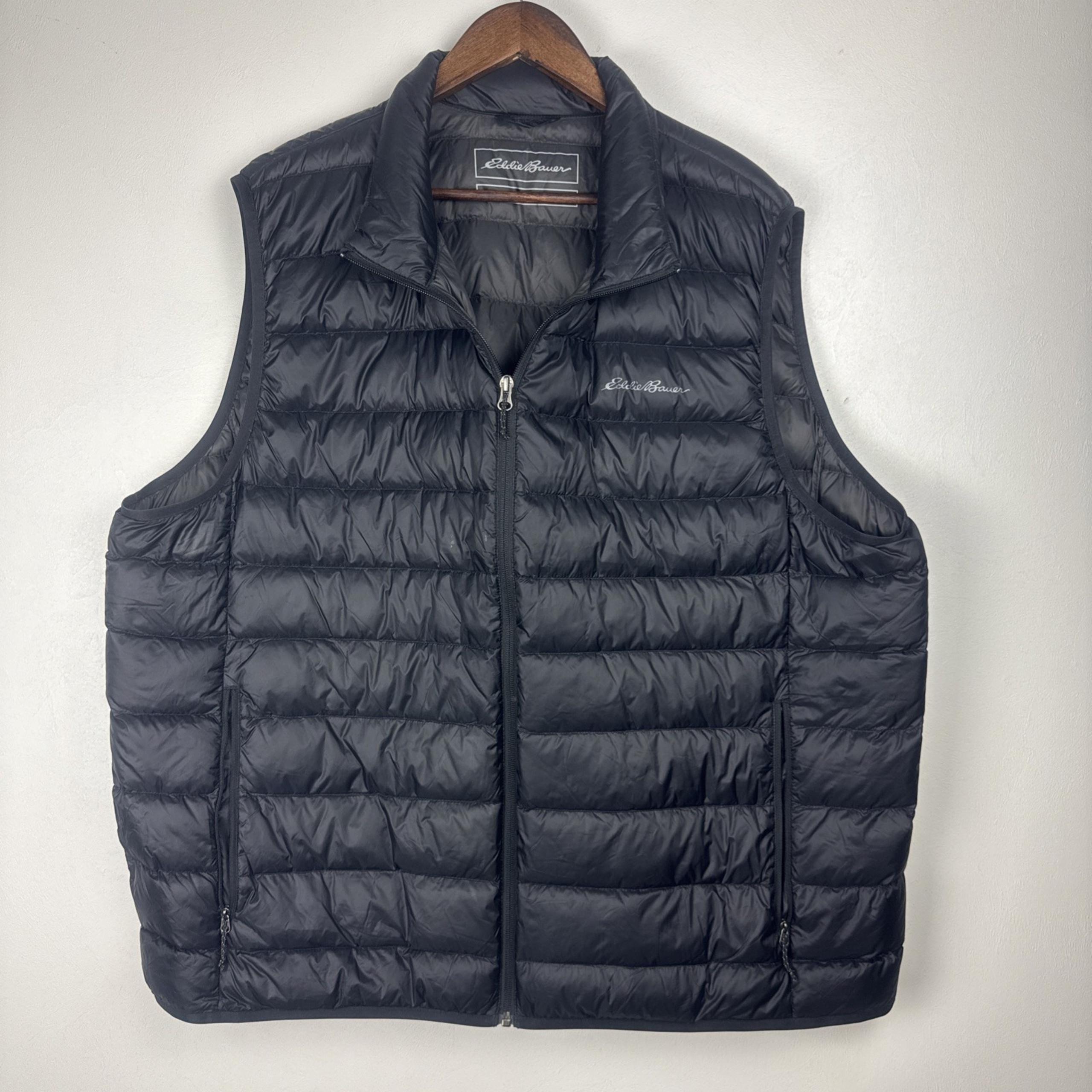 Eddie Bauer Vest Men's 2XL Black Puffer Outerwear Zip-up Big&Tall