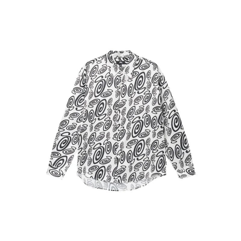 Stussy Swirly s silk shirt L size
