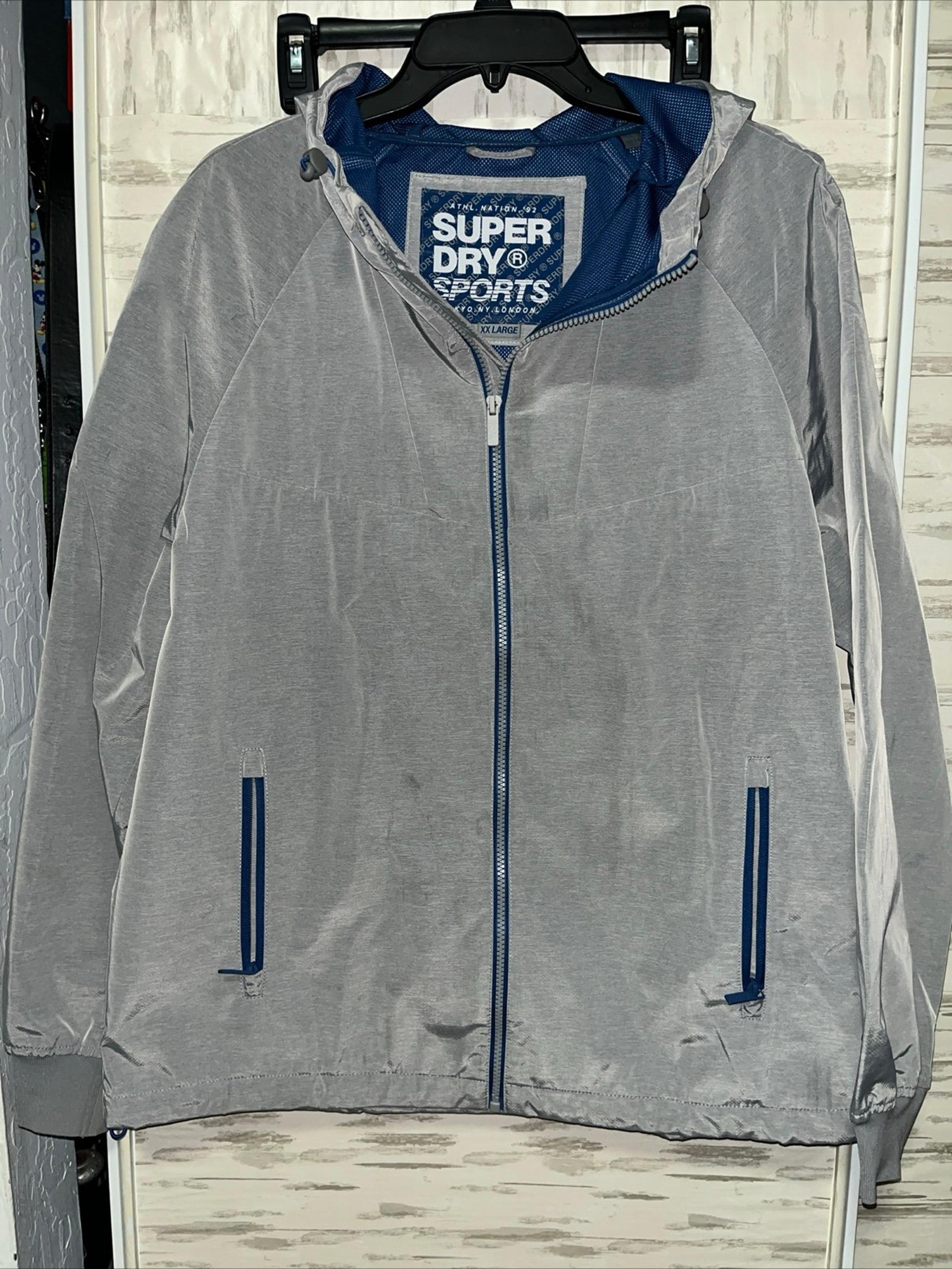Superdry Sports Outdoor Jacket Mens 2XL Waterproof Windbreaker W/ Hoodie