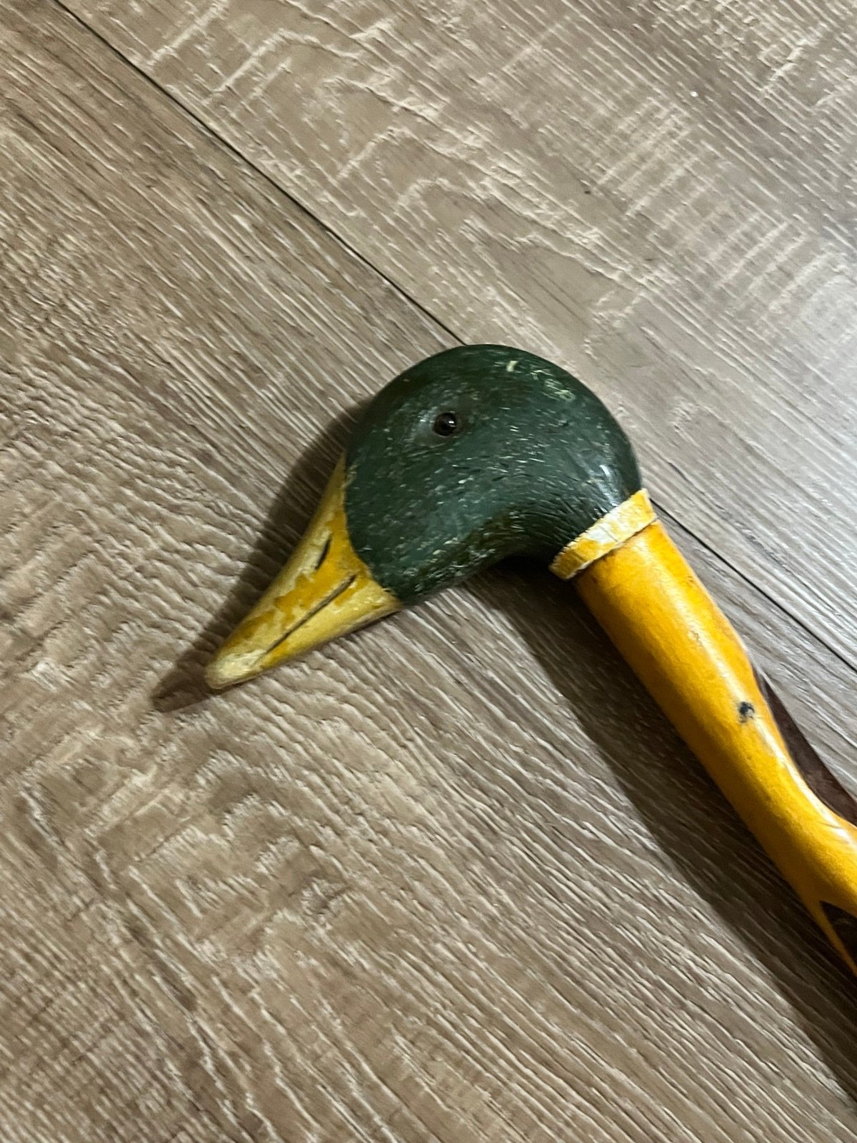 Vintage 1950’s Mallard Duck Head Handmade Pecan Wood Walking Hiking Stick UK