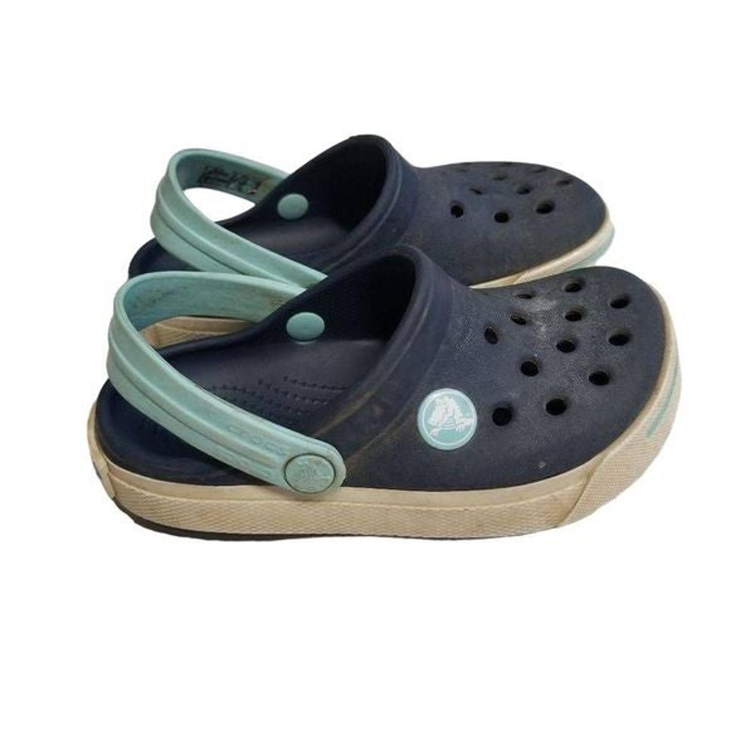 Crocs blue teal toddler 8-9 shoes cligs