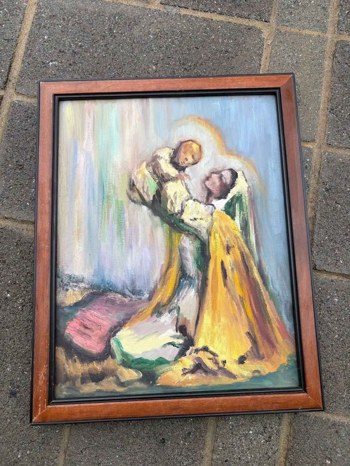 Vintage Oil painting on canvas 20”x16”