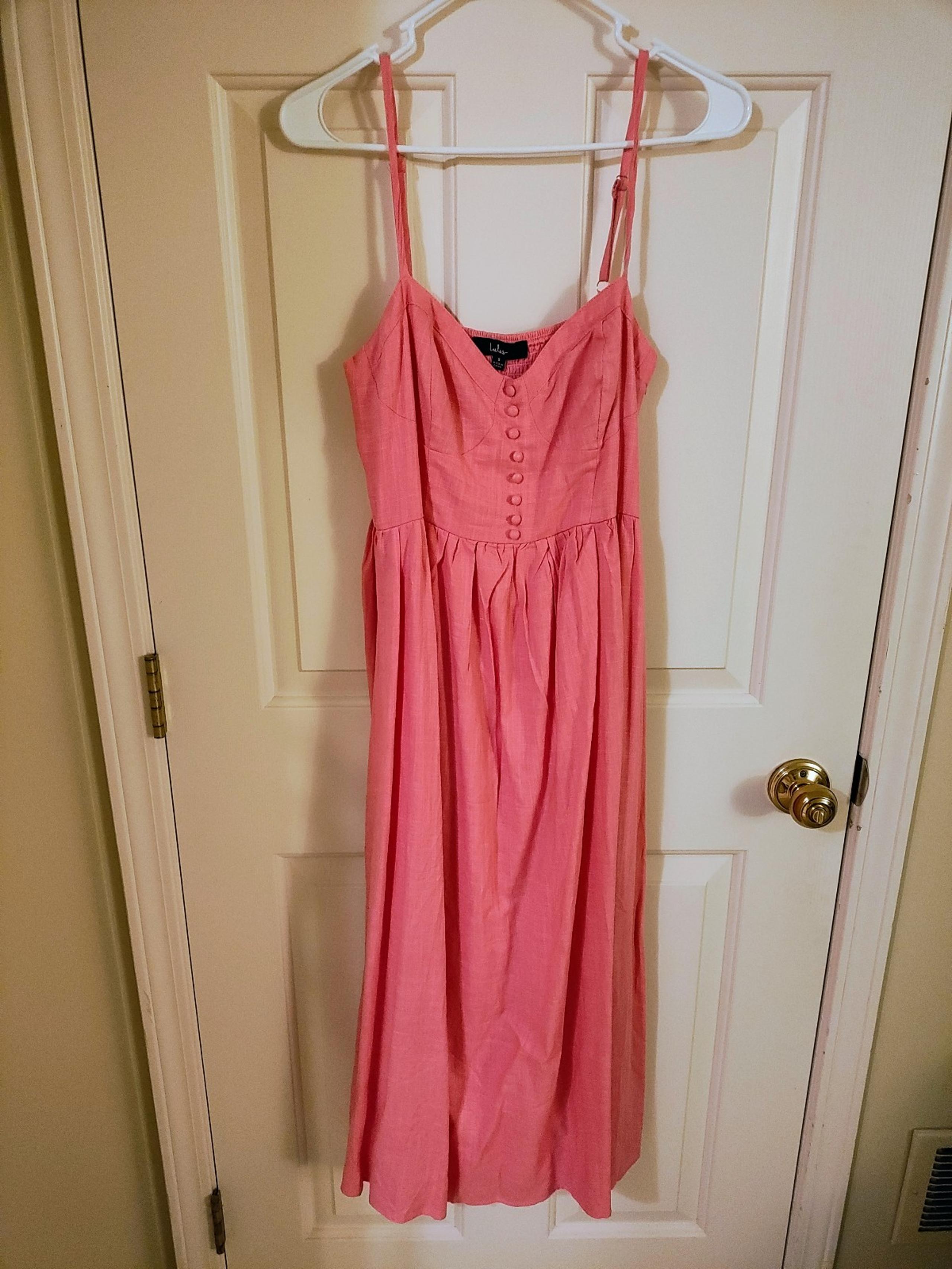 Pink linen sundress