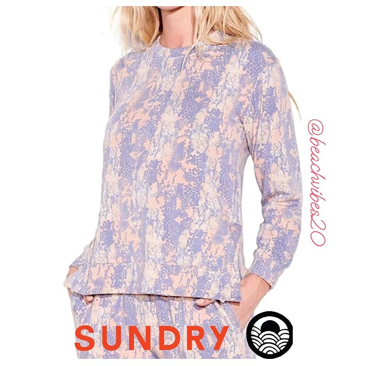 SUNDRY Python Sweatshirt Vanilla 1 (S) NWT O-161