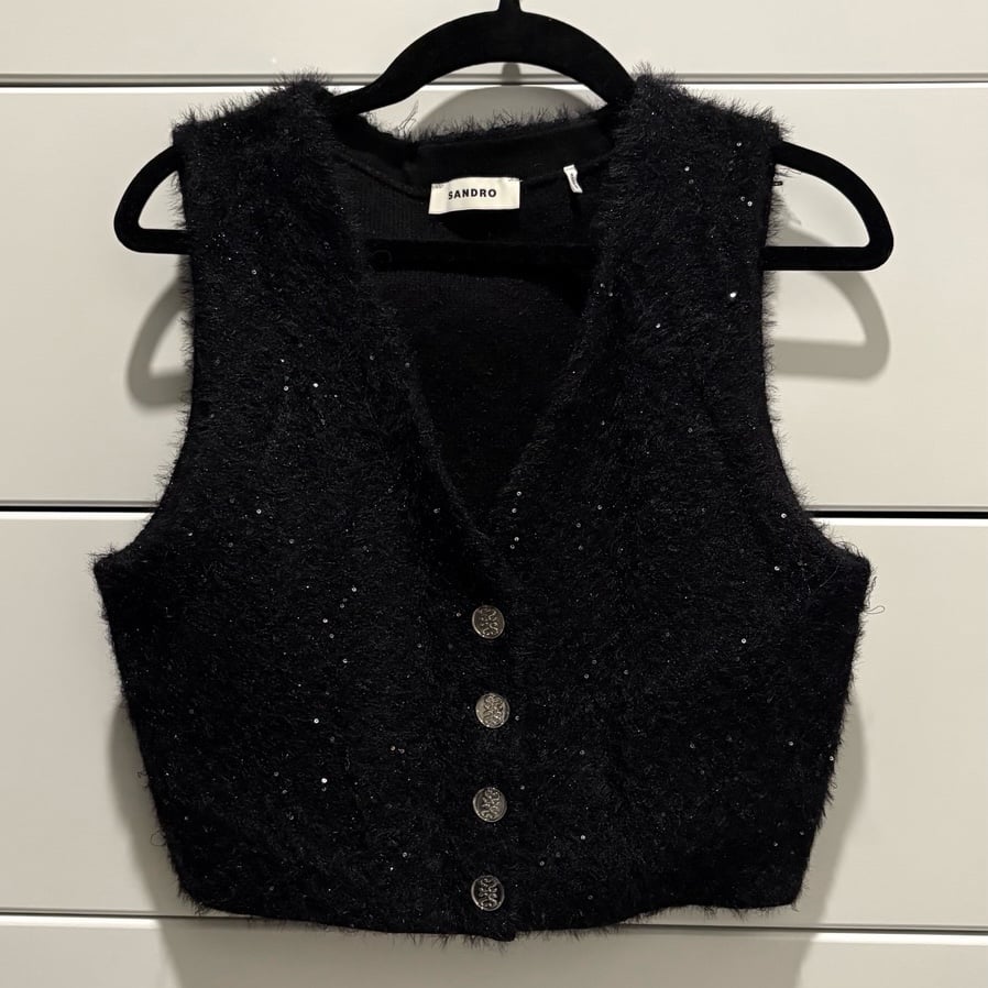Sandro Sequin-embellished knitted vest