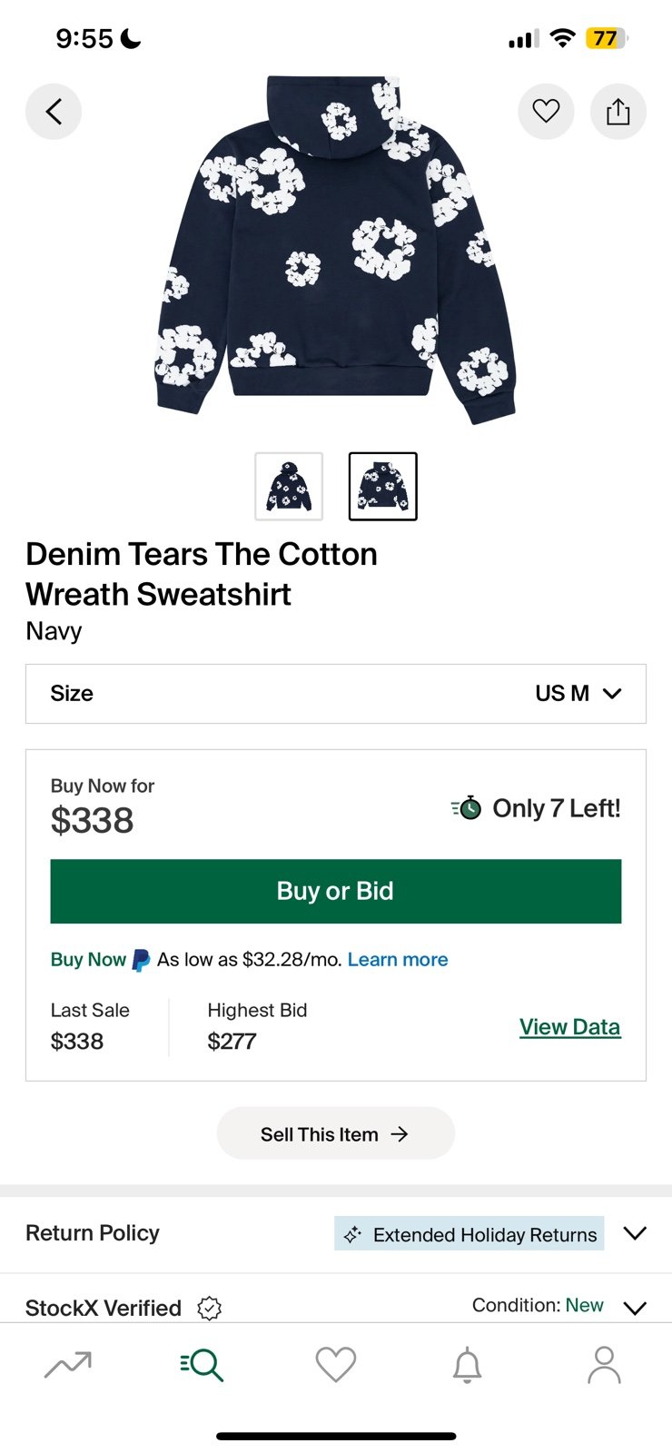 Navy Blue denim tear