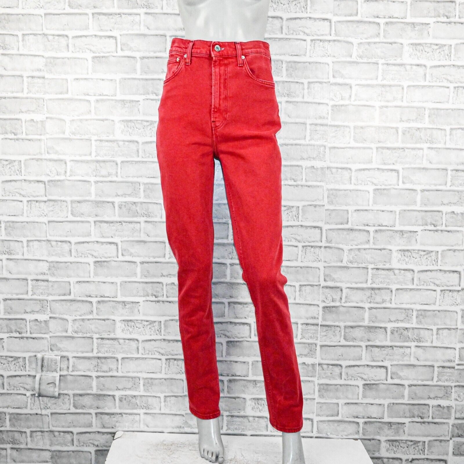 Helmut Lang High Waist Spikes Jeans in Red Oxidize stone size 28 made in Italy