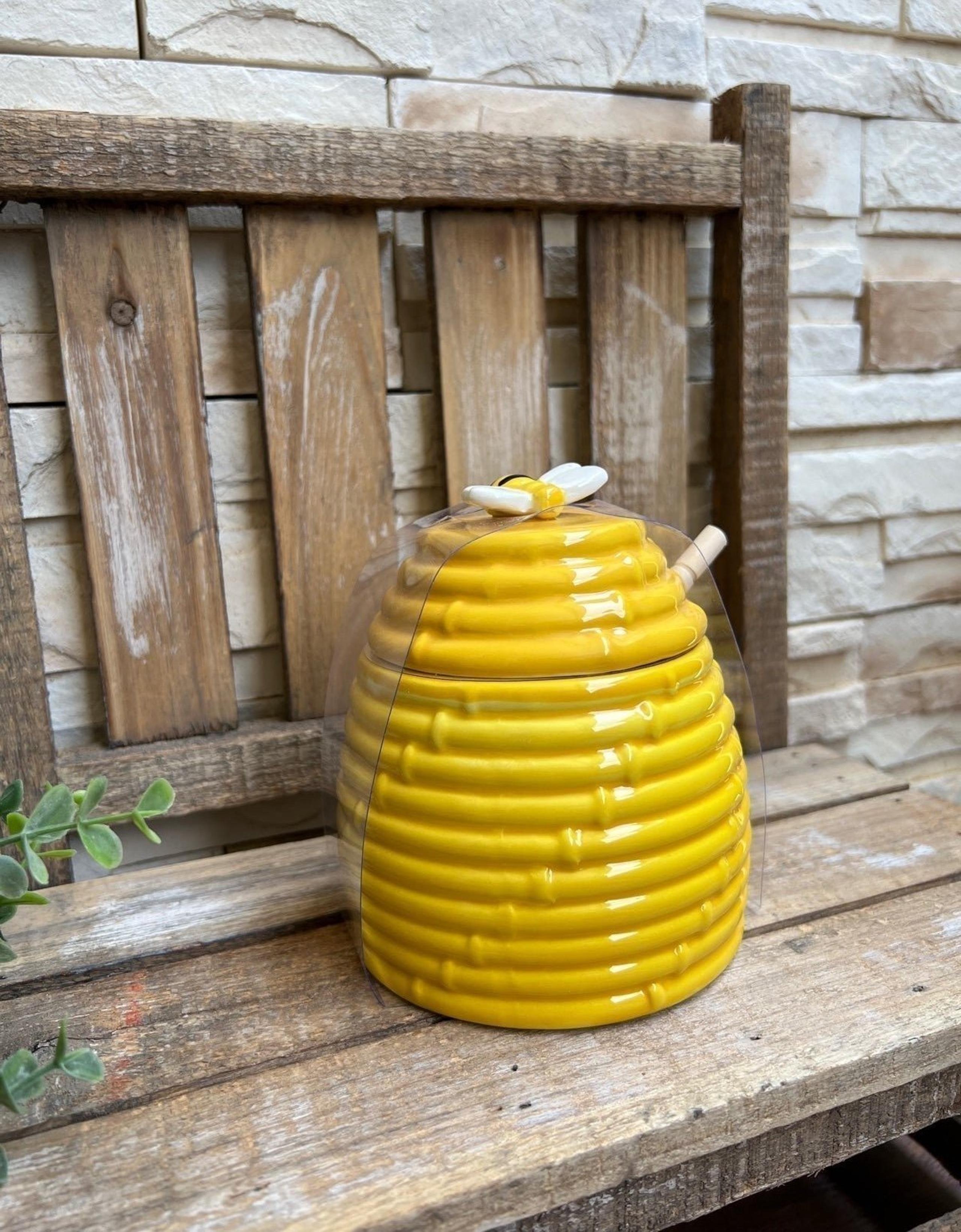Tag | Bee Honey Jar With Wooden Dipper!