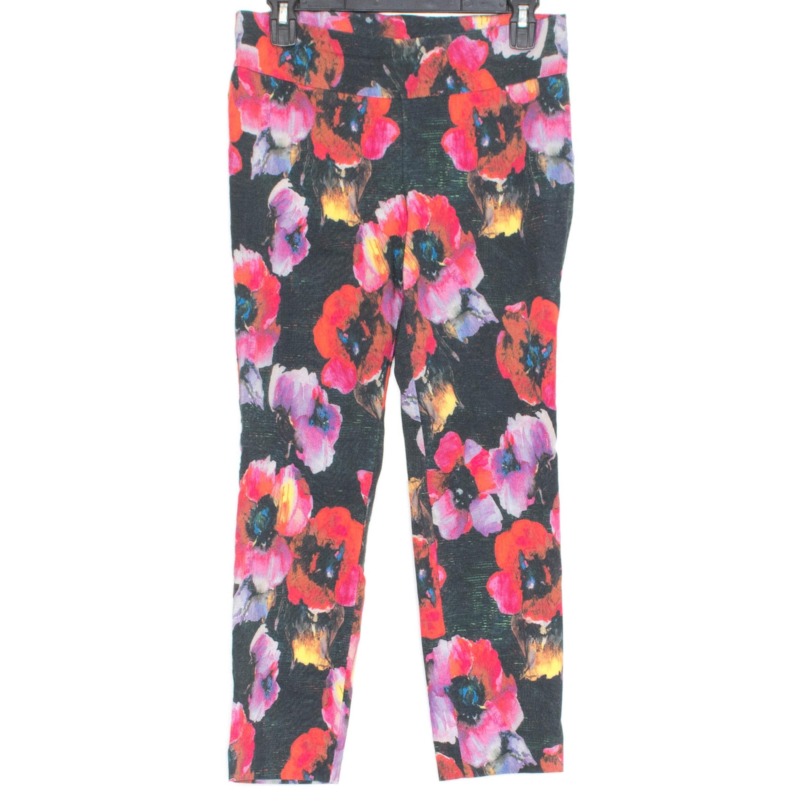 Soft Surroundings Womens Pants Papavero Ponte Poppy Pull On Art Small Petite GH