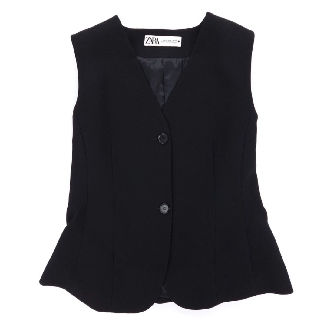 NEW Zara Old Money Button Down Tailored Waistcoat Vest Black Quiet Luxury Preppy